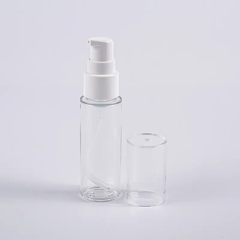 Forskellige farver rund form 30ml PETG Lotionflaske med pumpe Rejsebrug Forskellige farver rund form 30ml PETG Lotionflaske med pumpe Rejsebrug