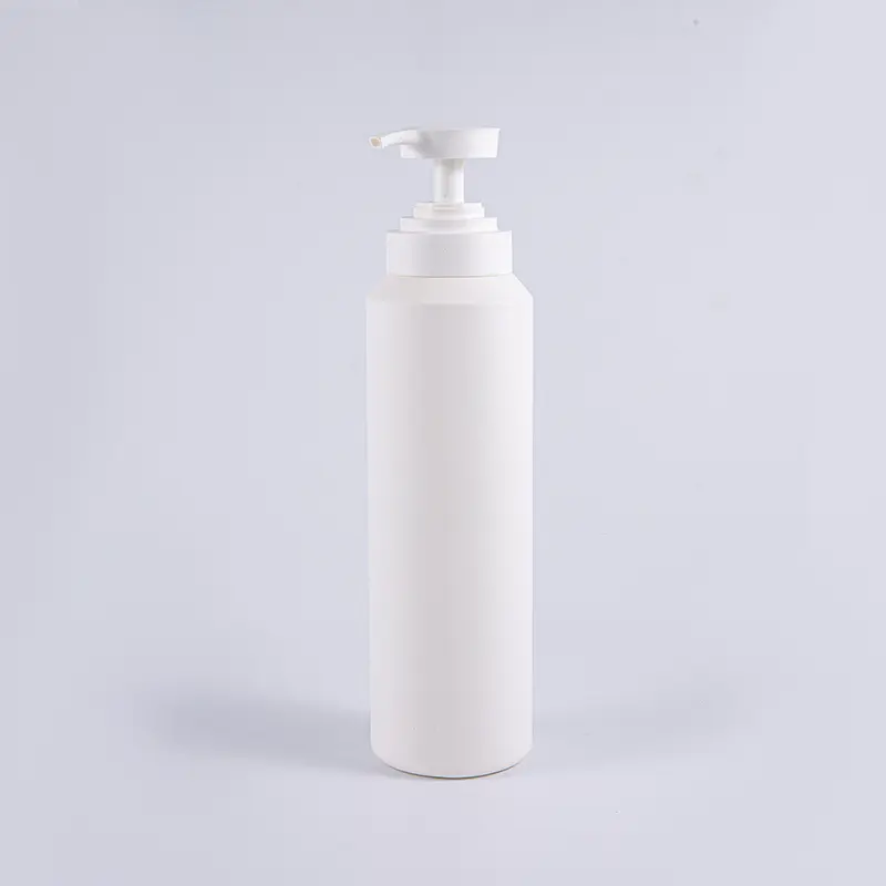 Hvid og sort blød berøring rund stor størrelse 1000ml PE rensepumpeflaske Hvid og sort blød berøring rund stor størrelse 1000ml PE rensepumpeflaske