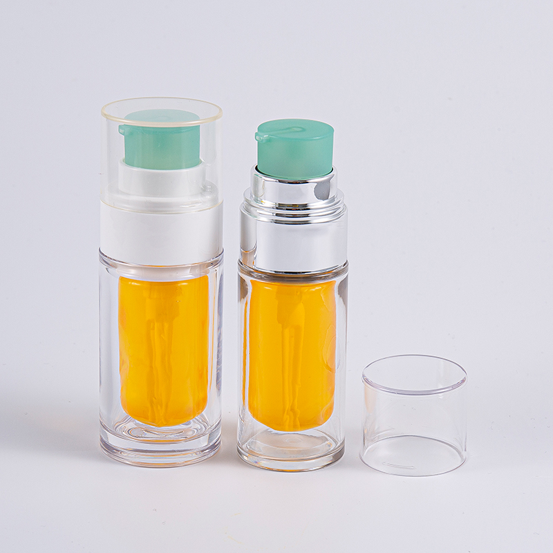 Klar PETG flaske med flerlags komposit inderpose 30 ml 50 ml vakuumflaske med pumpe