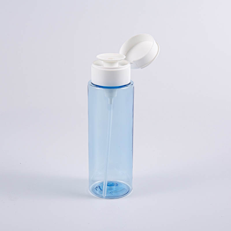 200 ml gennemsigtige blå makeupfjernerflasker
